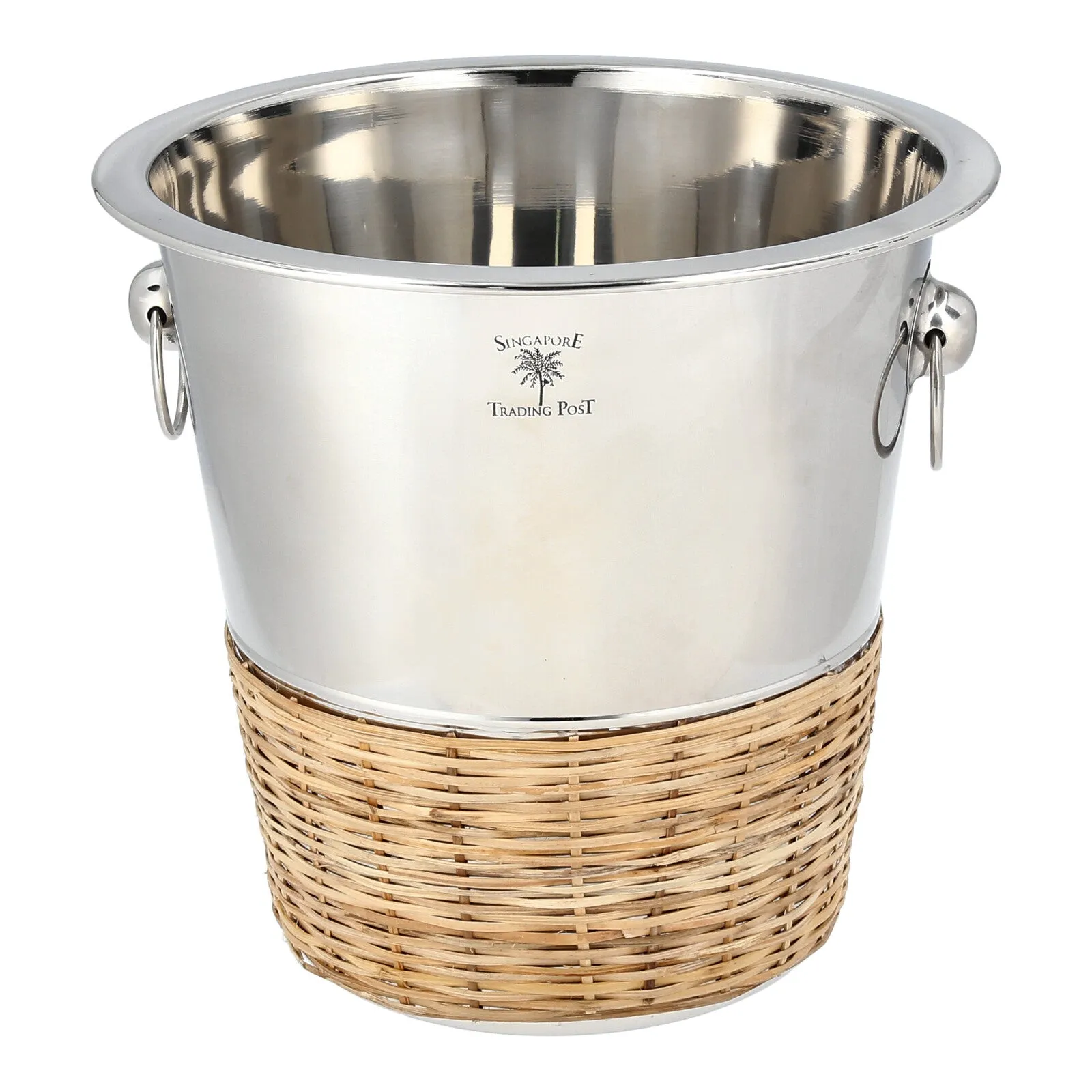 Ice Holder & Wine Bucket Set with Rattan Finishing.