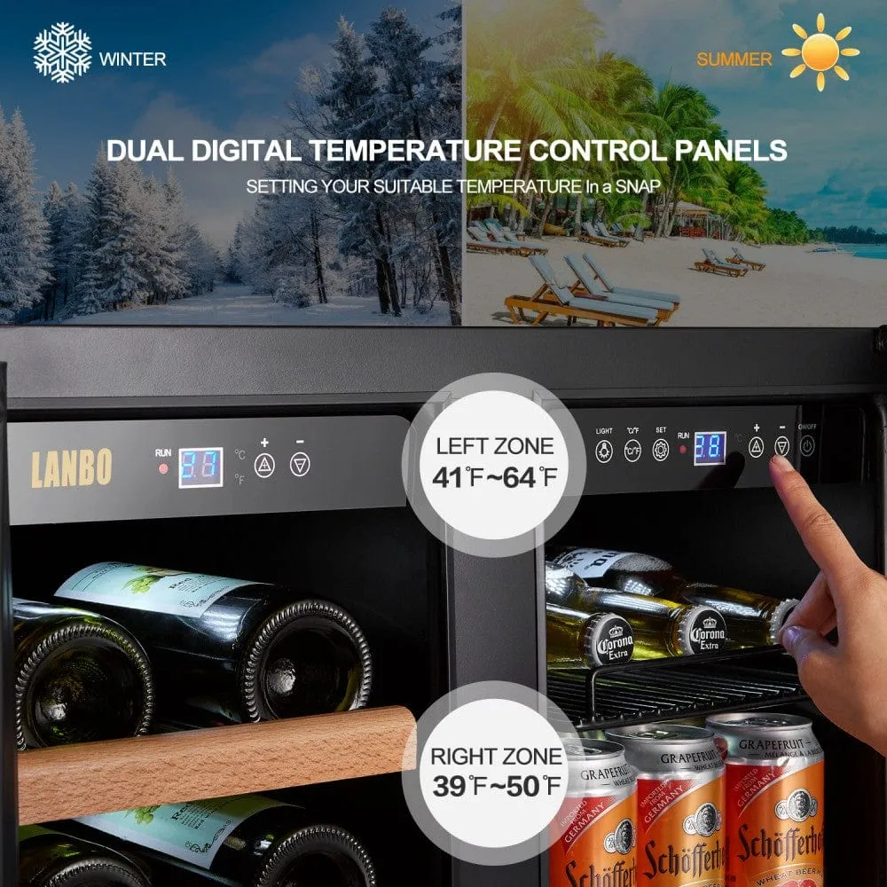 Lanbo 30" Dual Zone Wine and Beverage Coolers LW3370B