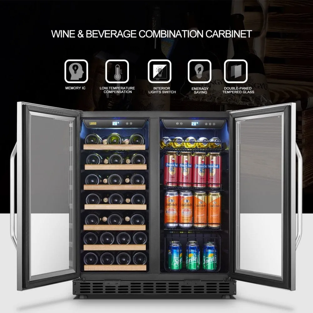 Lanbo 30" Dual Zone Wine and Beverage Coolers LW3370B