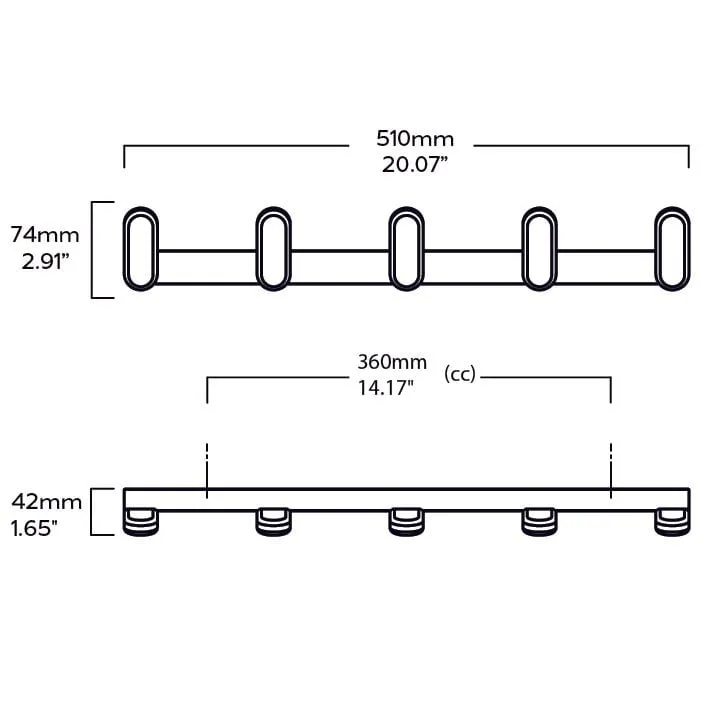 LARSSON Wooden Wall Mounted Coat Rack - Oak