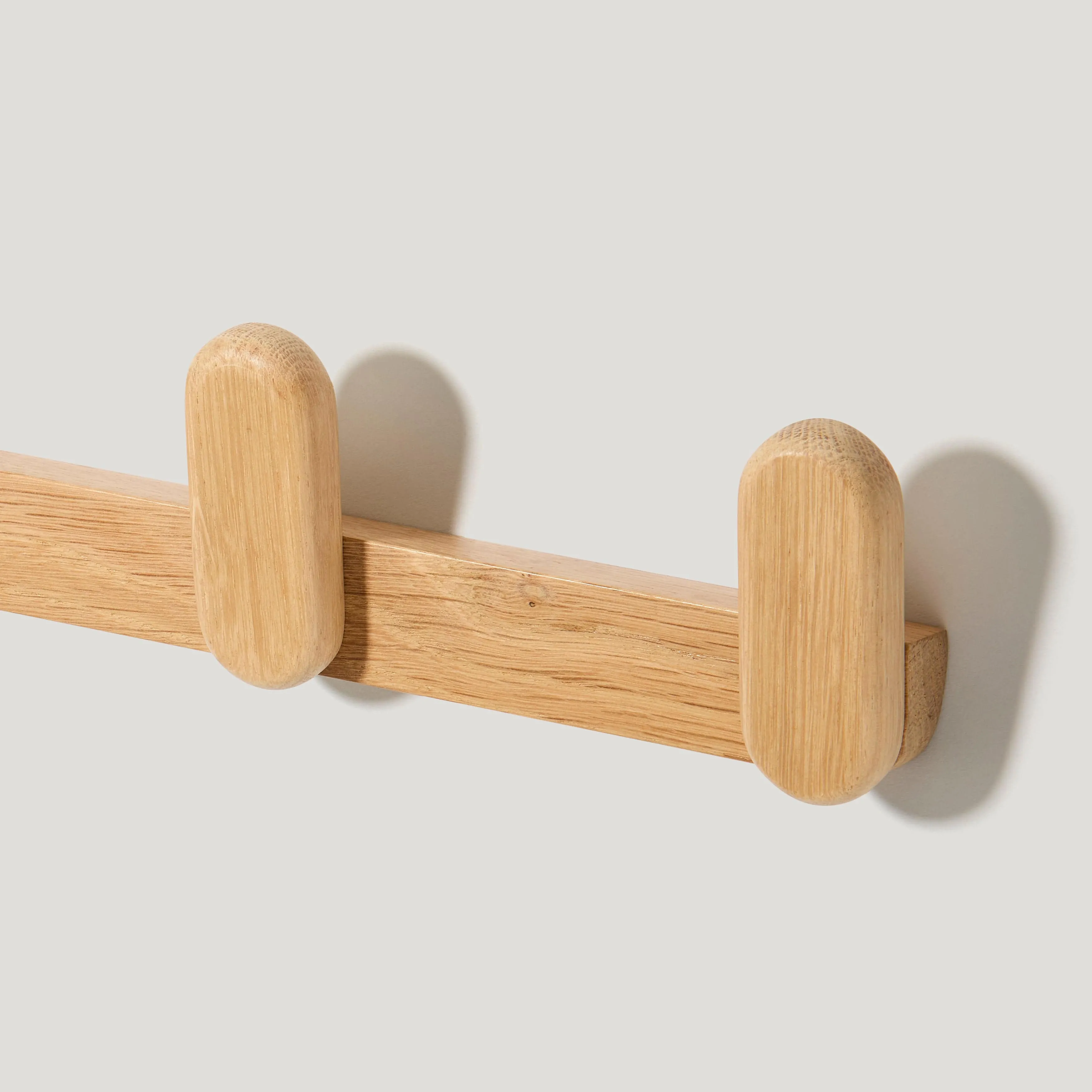 LARSSON Wooden Wall Mounted Coat Rack - Oak