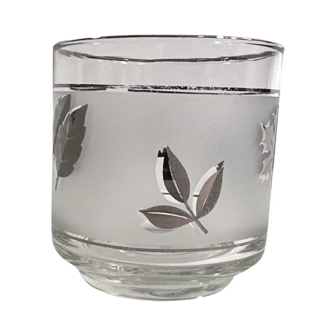 Libbey Mid-Century Silver Foliage Whiskey Glass (Single Glass)