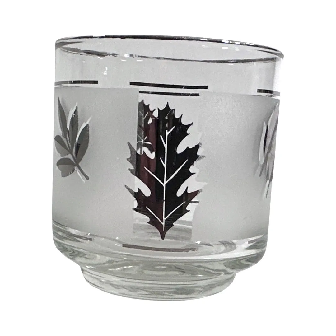 Libbey Mid-Century Silver Foliage Whiskey Glass (Single Glass)