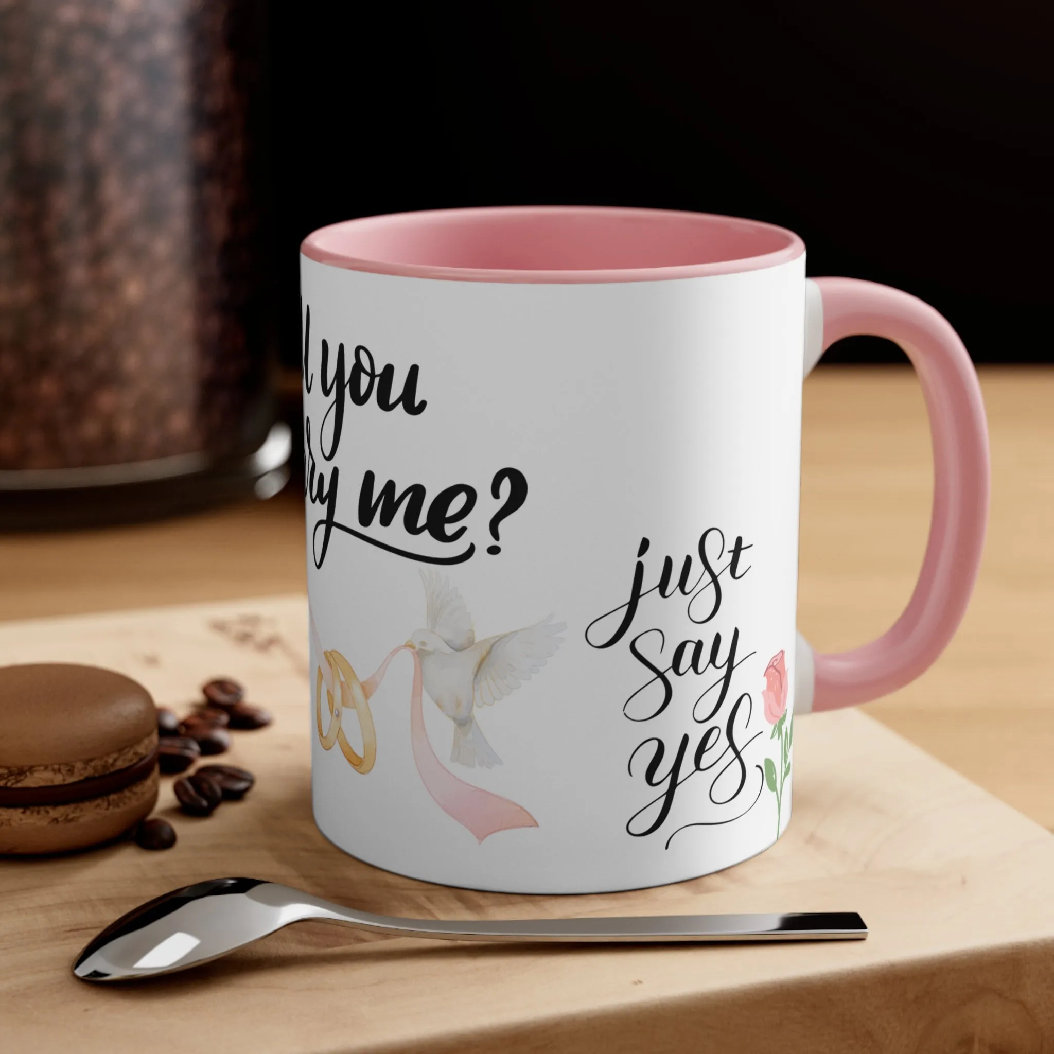 MARRIAGE PROPOSAL MUG - Will You Marry Me? Mug - Pink Accent - Mugscity - Free Shipping