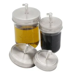 Mason Jar pour spout 2 pack, stainless steel regular mouth