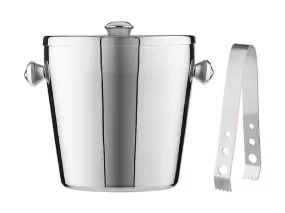 Maxwell & Williams Cocktail & Co Ice Bucket 1.2L With Lid & Tongs Stainless Steel Gift Boxed