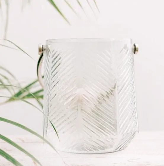 Medium Glass Ice Holder with a handle