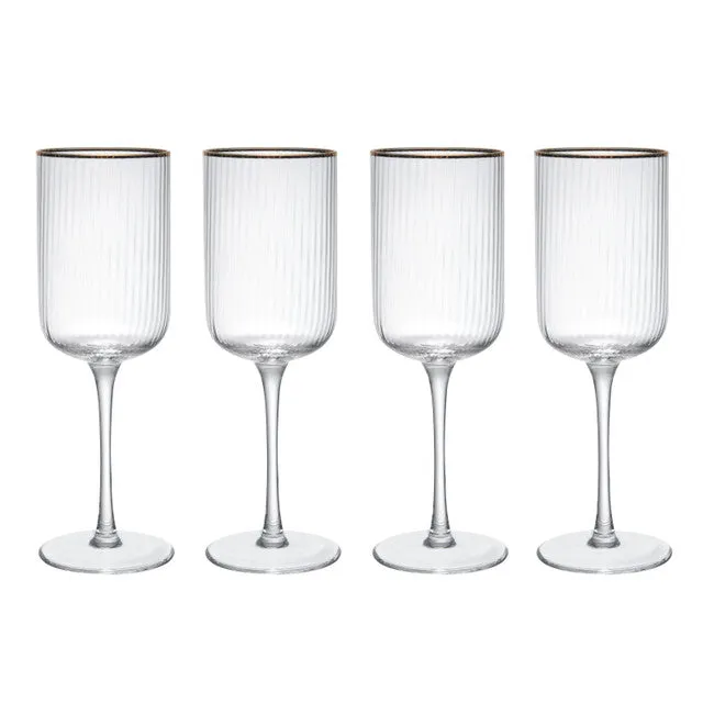 Mikasa Sorrento 4-Piece Crystal Red Wine Glass Set, 450ml