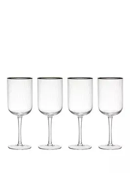 Mikasa Sorrento 4-Piece Crystal White Wine Glass Set, 400ml