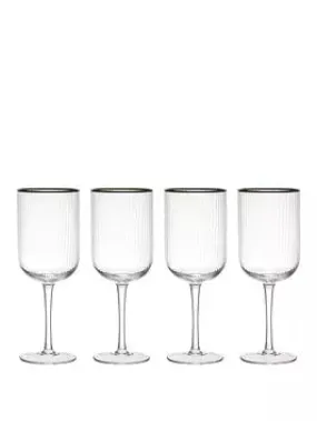 Mikasa Sorrento 4-Piece Crystal White Wine Glass Set, 400ml