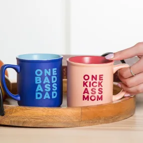 One Bad Ass Dad & One Kick Ass Mom Mug Set