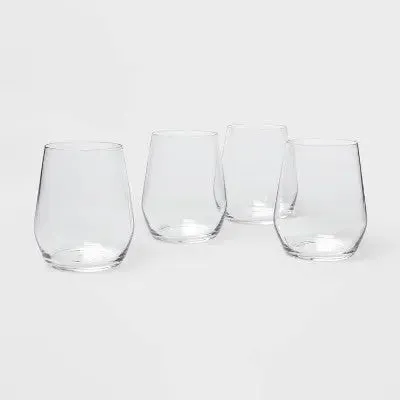 Open Box - 12oz 4pk Glass Atherton Stemless Wine Glasses - Threshold