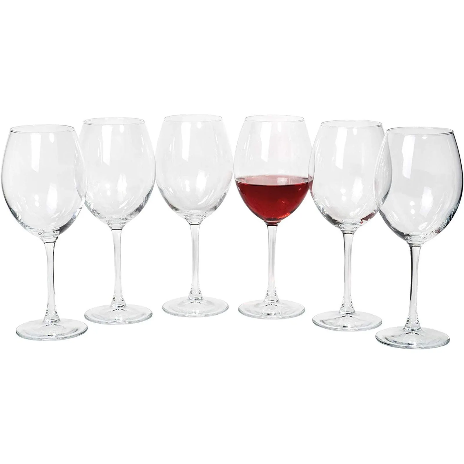 Premium Collection Large Crystal Clear Red Wine Glasses, 21 Ounces - Set of 6