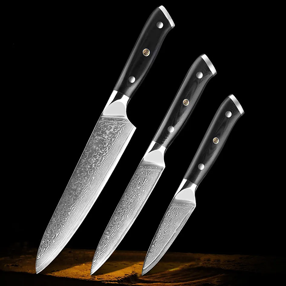 Professional Damascus Kitchen Knife Set