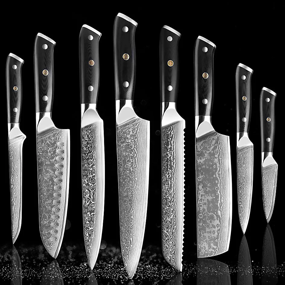 Professional Damascus Kitchen Knife Set