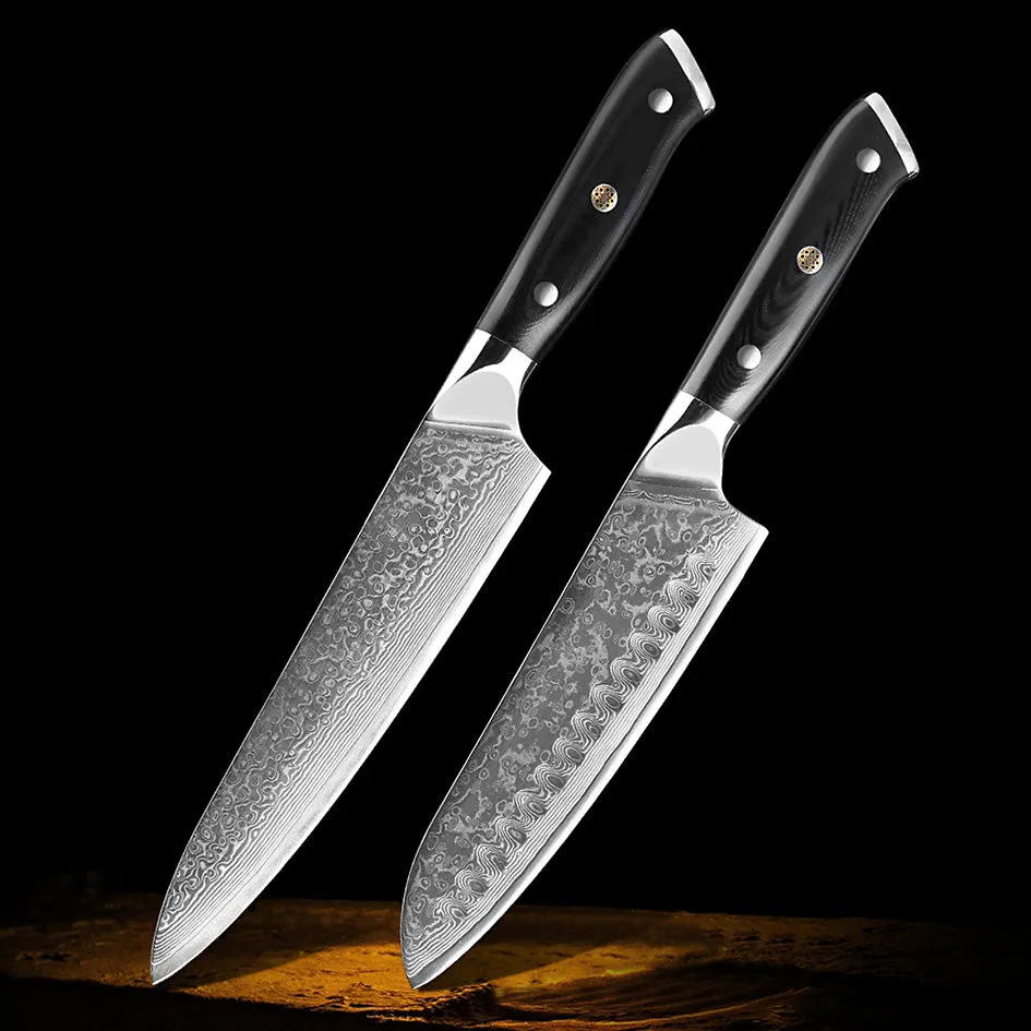 Professional Damascus Kitchen Knife Set