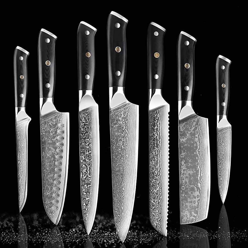 Professional Damascus Kitchen Knife Set