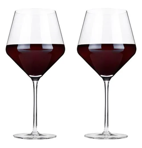 "Raye Crystal Burgundy" Glasses (Set of 2)