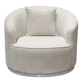 Raven Chair in Light Cream Fabric w/ Brushed Silver Accent Trim by Diamond Sofa