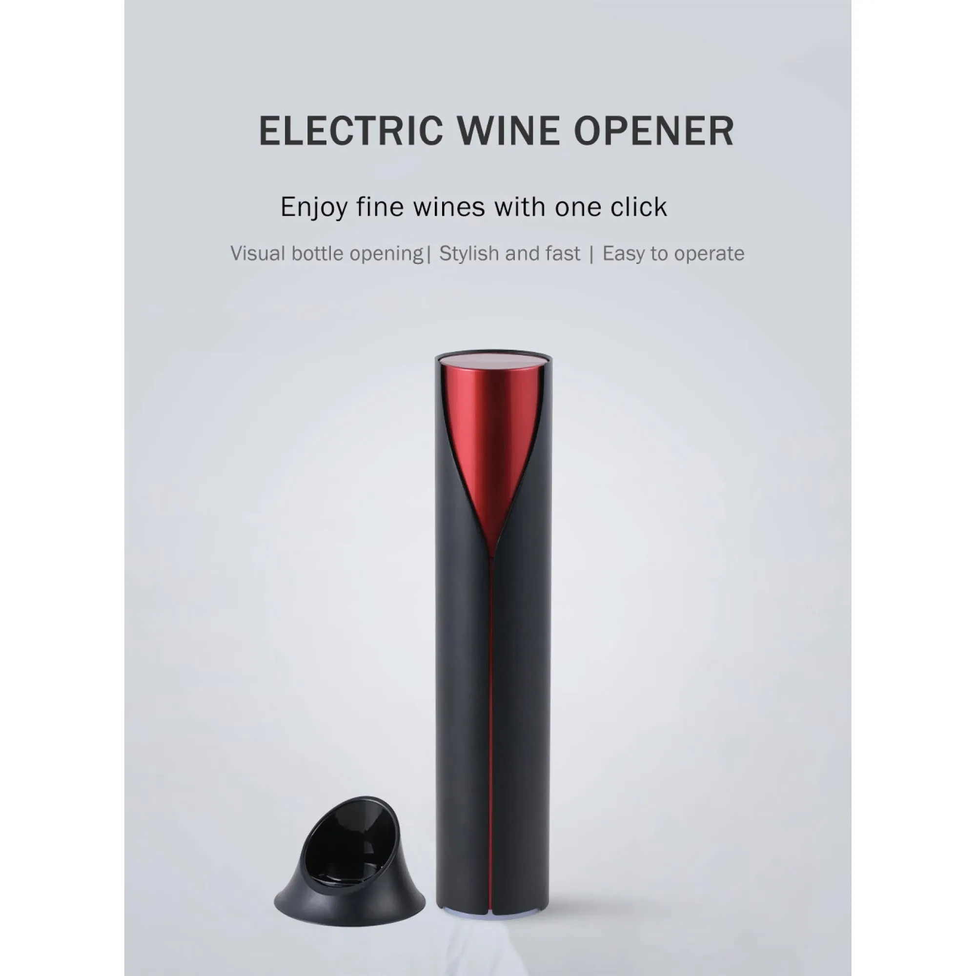 Rechargeable Cordless Wine Opener with Foil Cutter & Charging Base