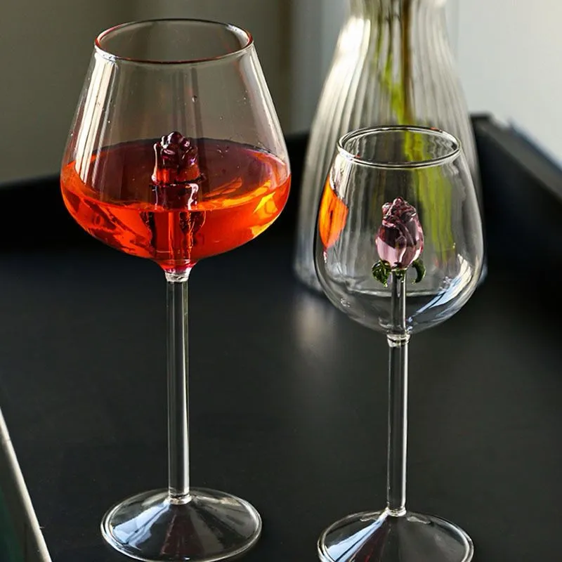 ROSE SHAPED HAND MADE WINE GLASS - Set of 2