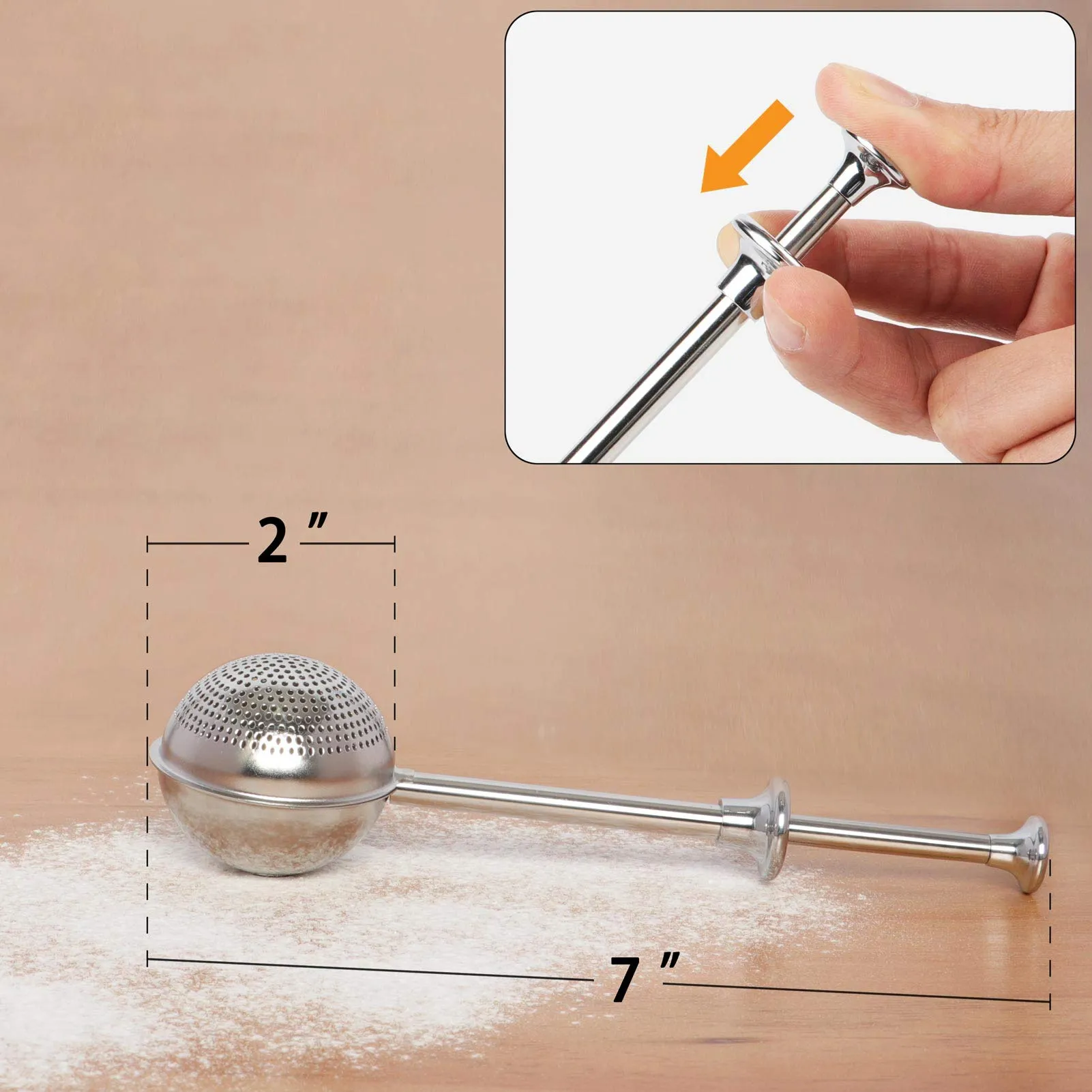 Stainless Steel Powdered Sugar Shaker