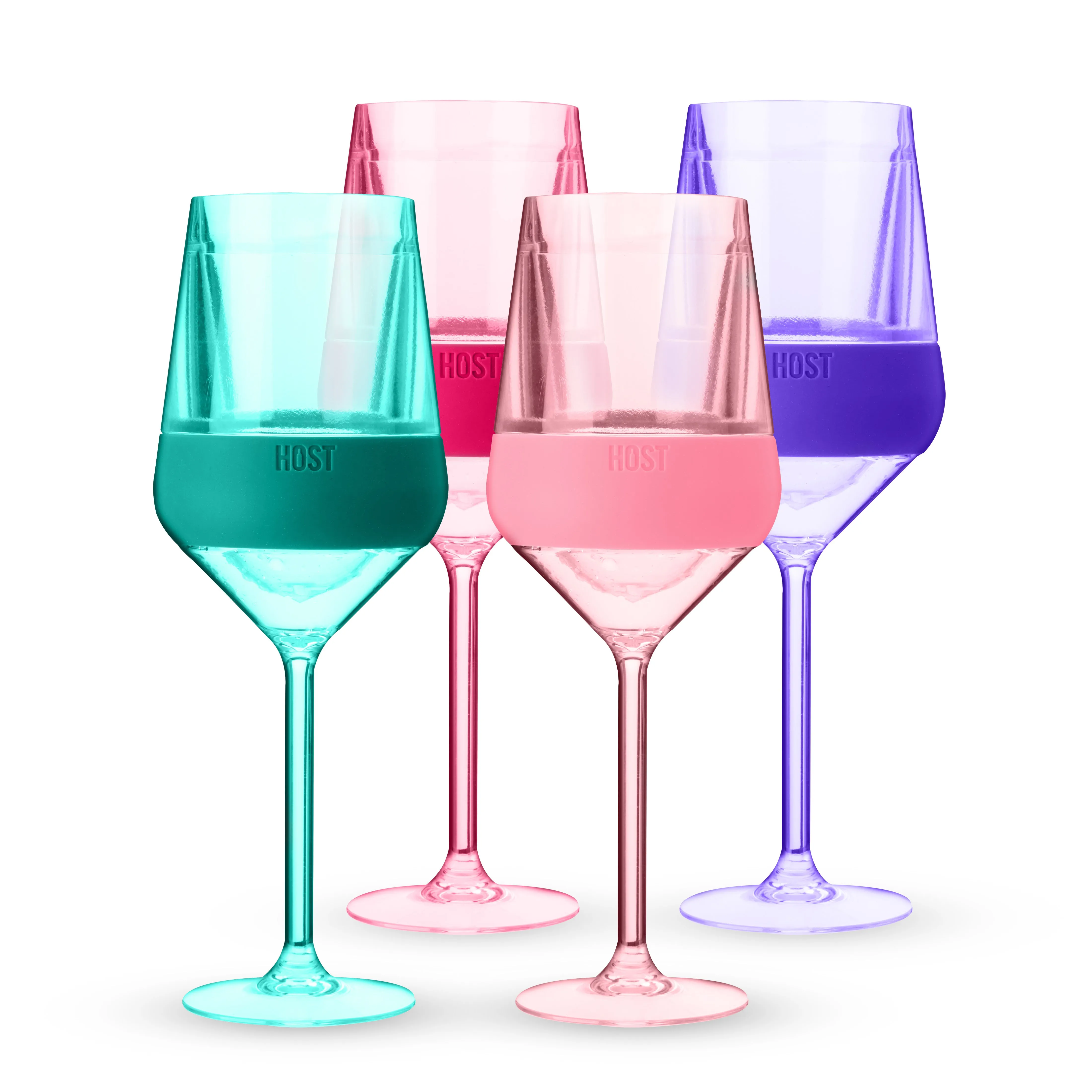 Stemmed Wine FREEZE™ in Tinted Multicolor, Set of 4