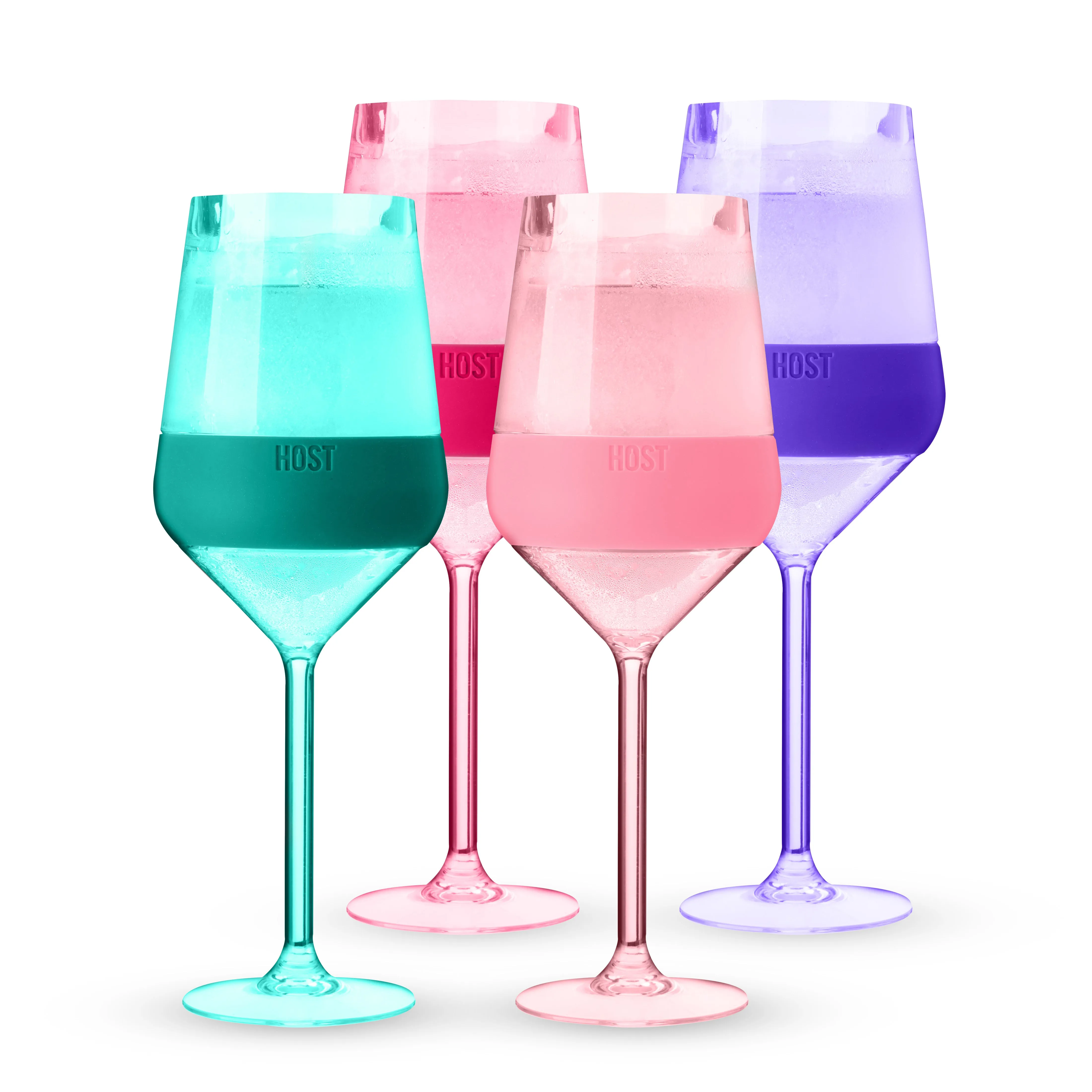 Stemmed Wine FREEZE™ in Tinted Multicolor, Set of 4