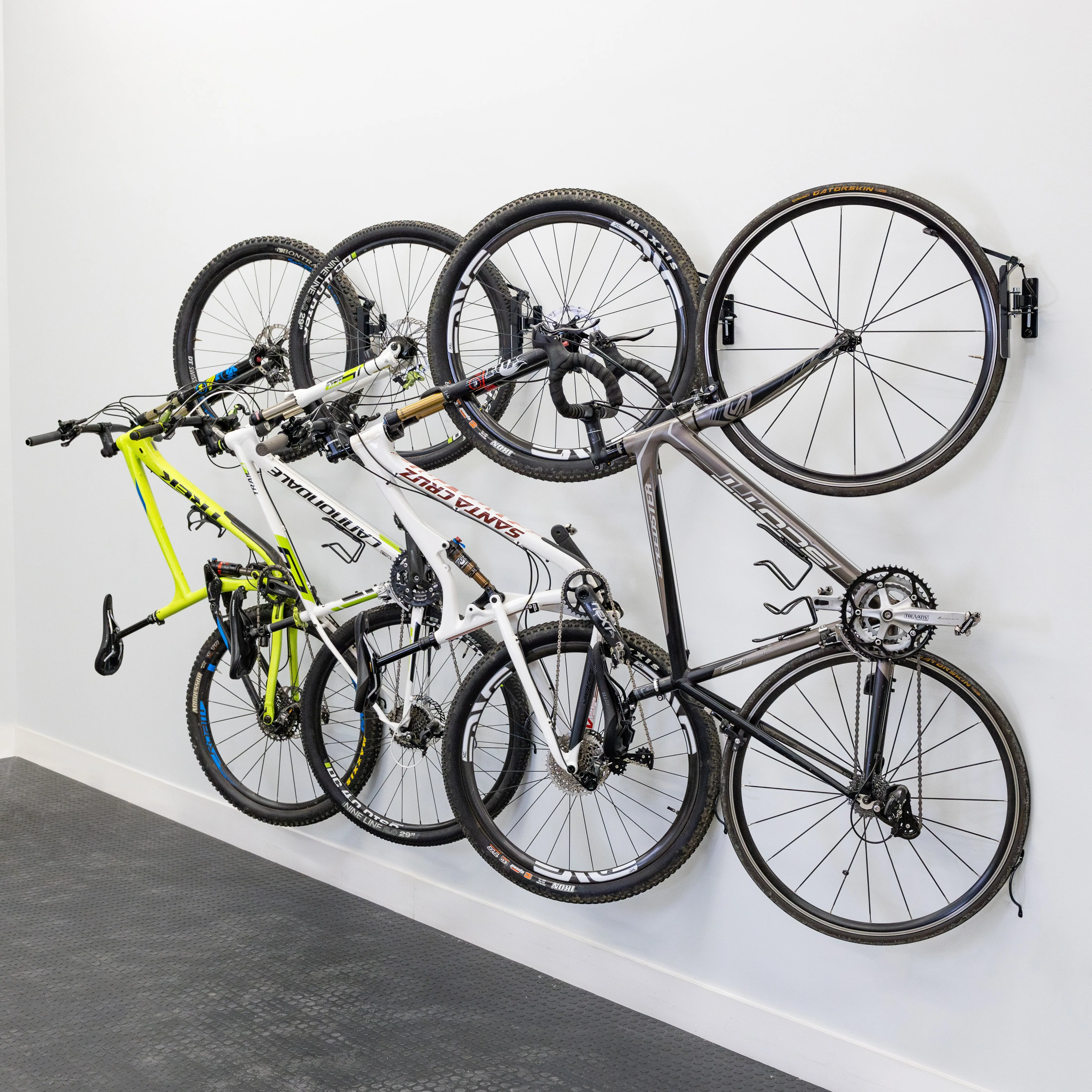 Swivel Mount Bike Storage Rack | 4 Bicycle | Garage Wall Hook | Deep Water