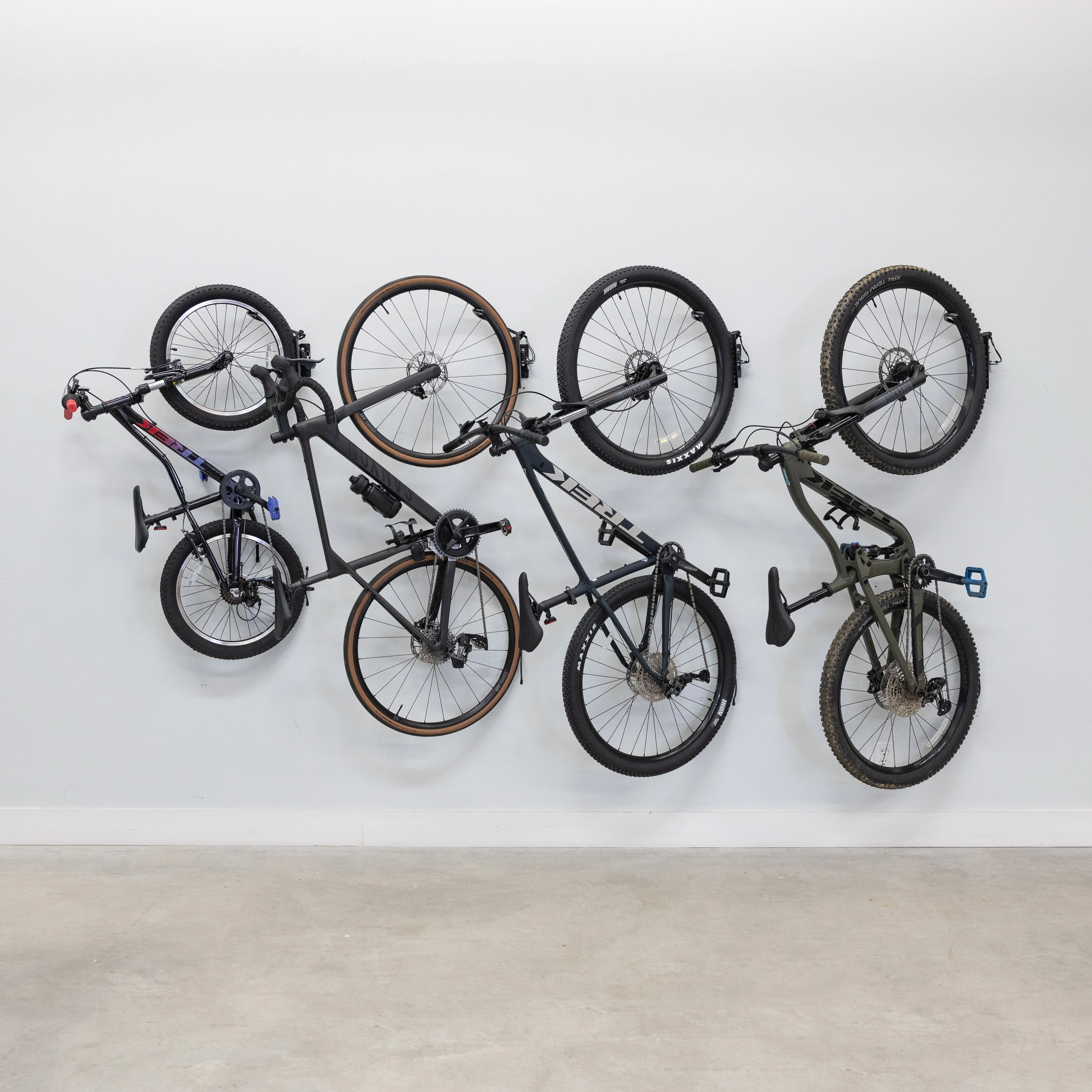 Swivel Mount Bike Storage Rack | 4 Bicycle | Garage Wall Hook | Deep Water