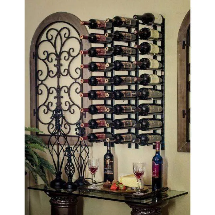 Ultra Wine Racks Straight Wall Rails - 3FT Metal Wine Racks (9 Bottles)