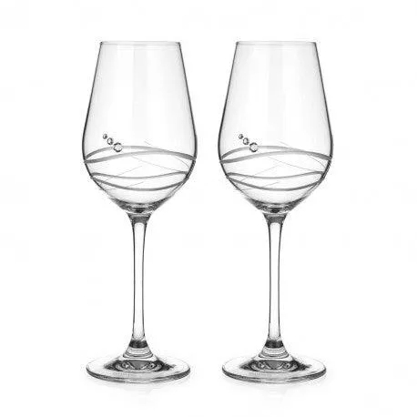 Venezia White Wine Glass Adorned with Swarovski® Crystals – Set of 2 - Made In Slovakia