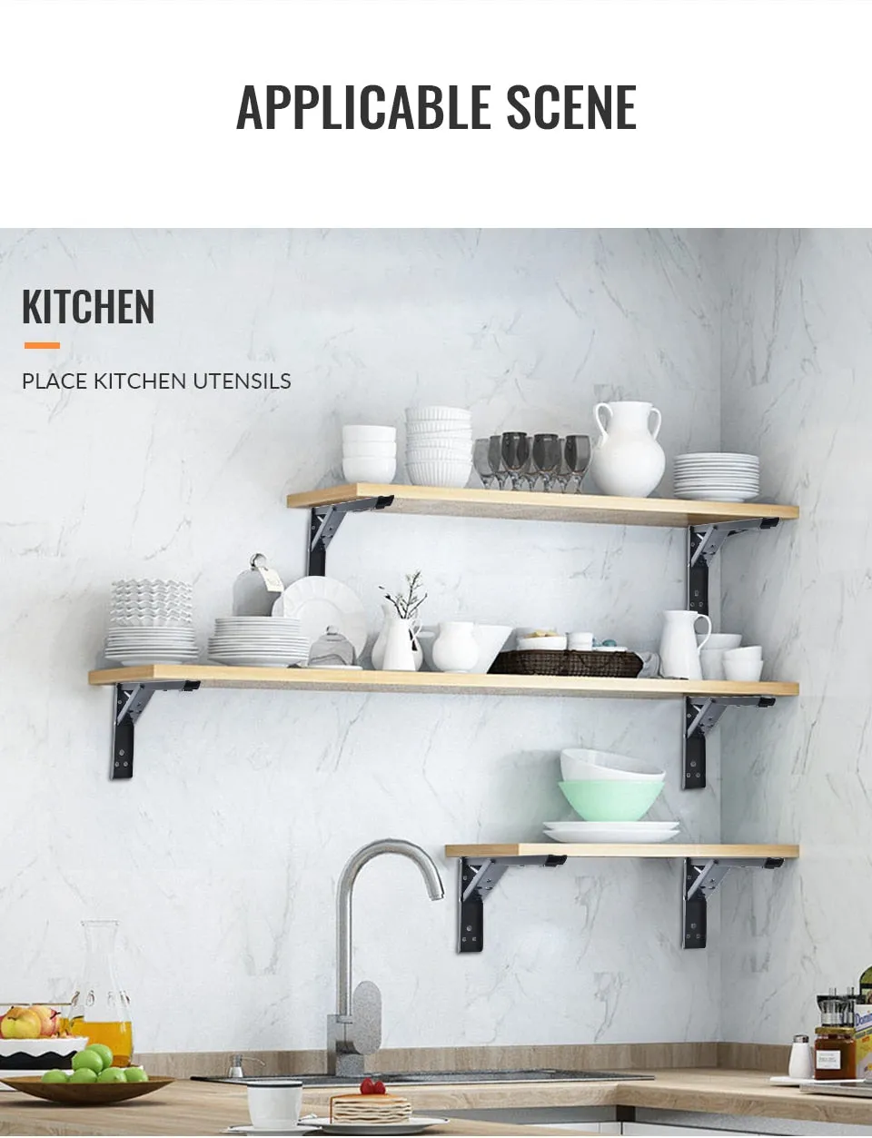 Wall-Mounted Foldable Shelf Organizer Bracket