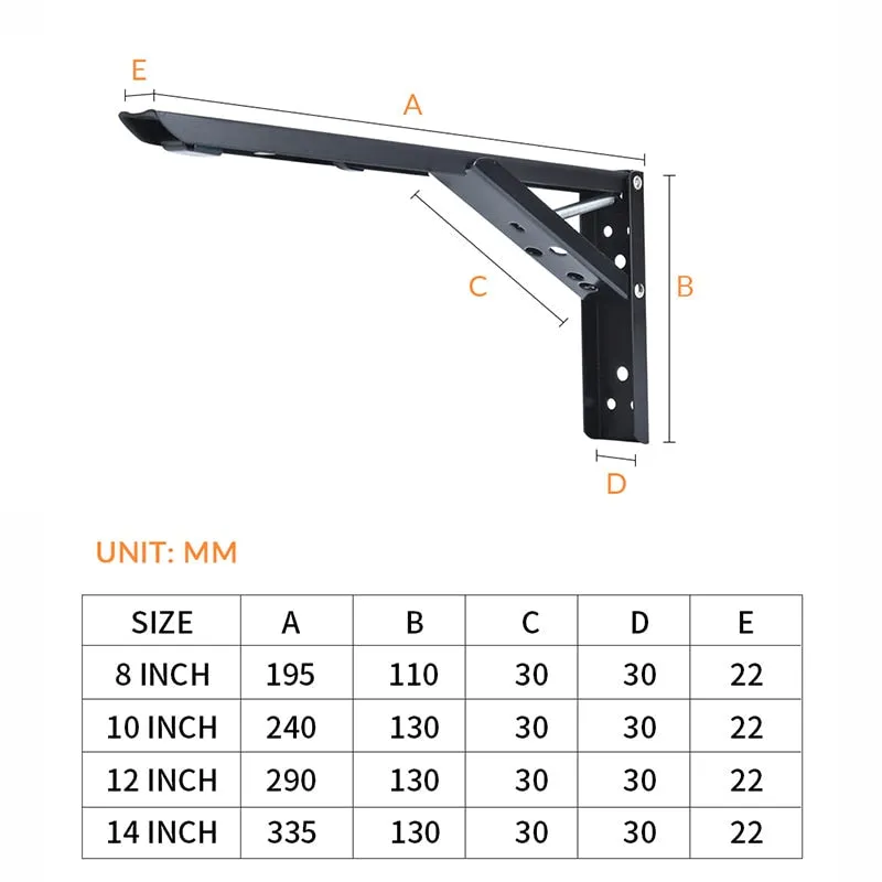 Wall-Mounted Foldable Shelf Organizer Bracket