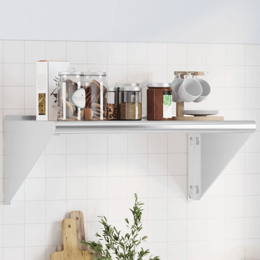 Wall Shelf 75x45x31 cm Silver Stainless Steel