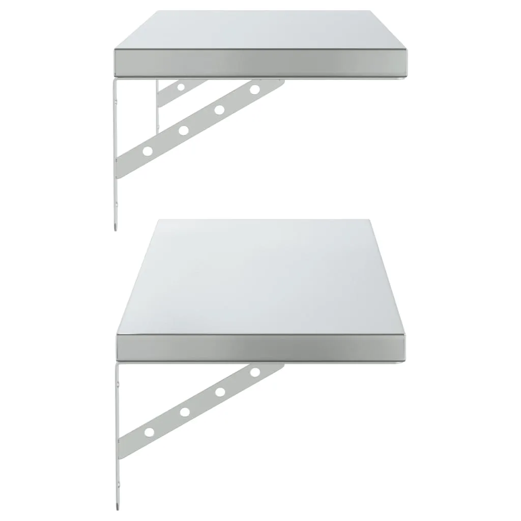 Wall Shelves 2 pcs 100x30 cm Silver Stainless Steel