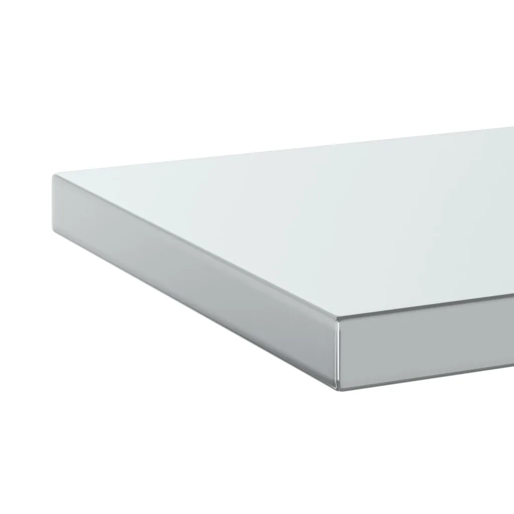 Wall Shelves 2 pcs 100x30x3 cm Silver Stainless Steel