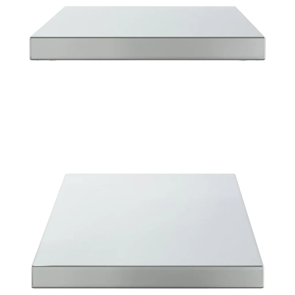 Wall Shelves 2 pcs 100x30x3 cm Silver Stainless Steel