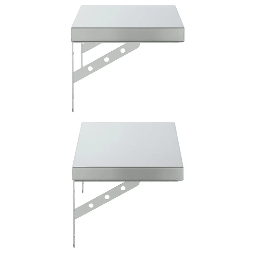 Wall Shelves 2 pcs 50x23.5 cm Silver Stainless Steel