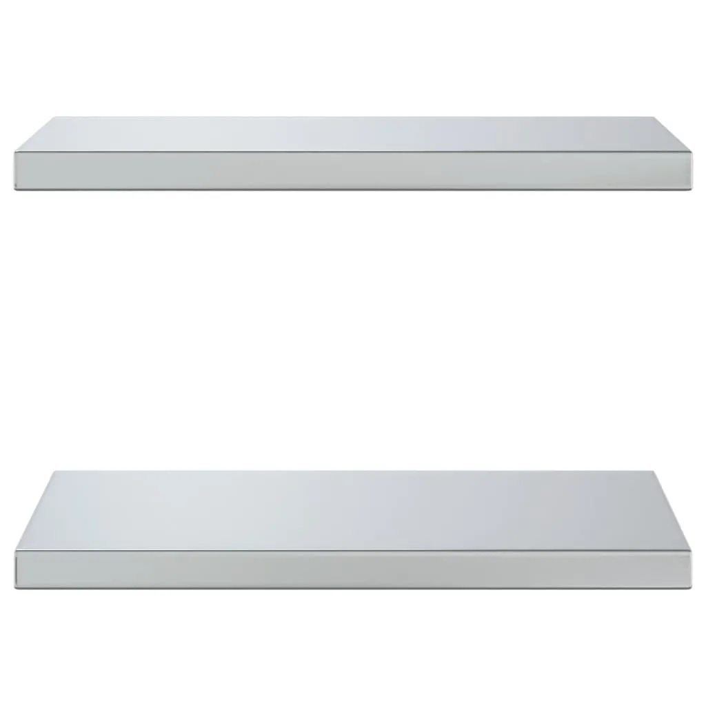 Wall Shelves 2 pcs 50x30x3 cm Silver Stainless Steel