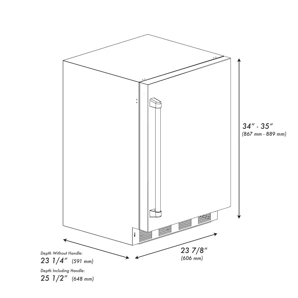 ZLINE 24 in. Touchstone 151 Can Beverage Fridge With Solid Stainless Steel Door (RBSO-ST-24)