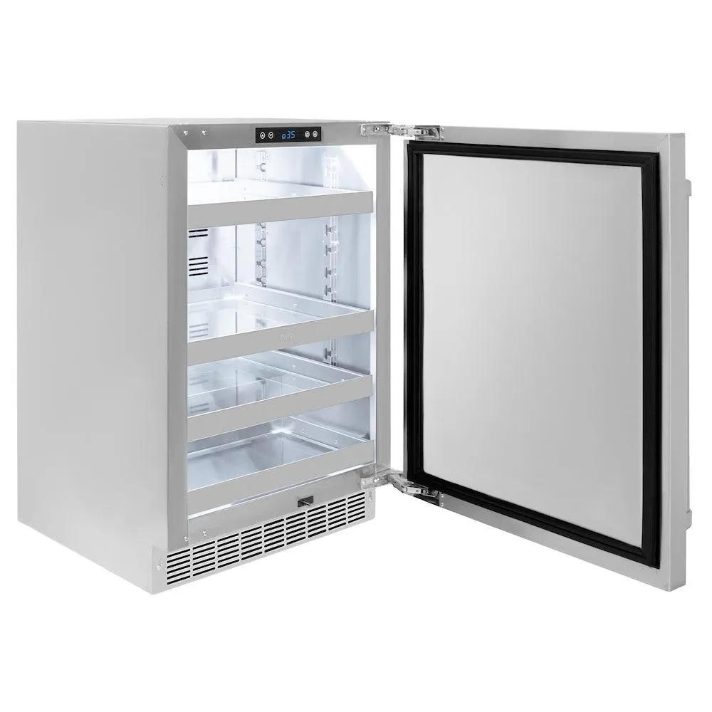 ZLINE 24 in. Touchstone 151 Can Beverage Fridge With Solid Stainless Steel Door (RBSO-ST-24)